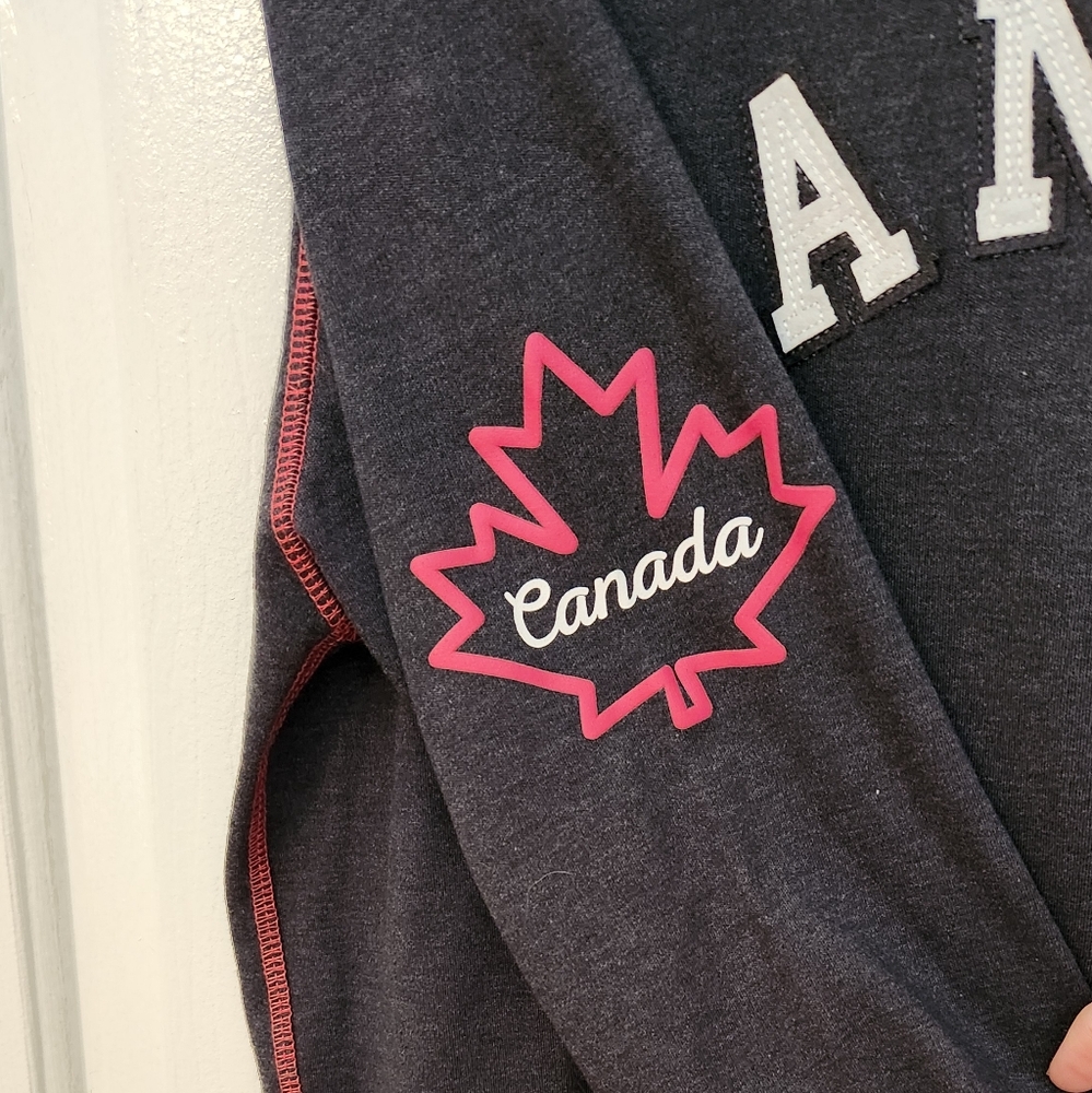 Gray Canada Sweatshirt with Red Stitching - Picture 4 of 8